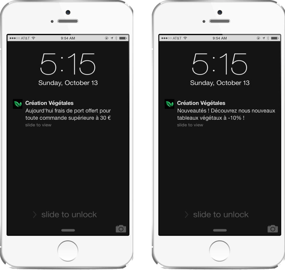Envoyez des alertes pushs